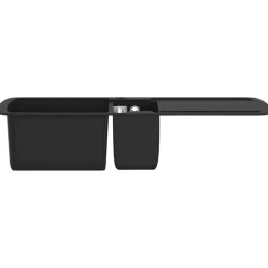 vidaXL Fregadero de cocina con dos senos de granito Negro Hot