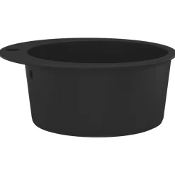 vidaXL Fregadero de cocina de granito con un seno redondo Negro Clearance