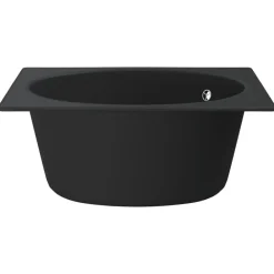 vidaXL Fregadero de cocina con rebosadero granito Negro Sale