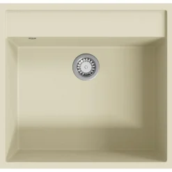 vidaXL Fregadero de cocina con rebosadero granito Beige Best