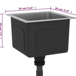 vidaXL Fontanería-Fregadero de cocina hecho a mano acero inoxidable