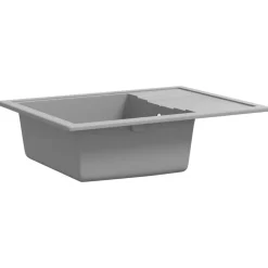 vidaXL Fontanería-Fregadero de cocina con rebosadero ovalado granito