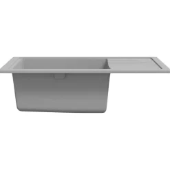 vidaXL Fontanería-Fregadero de cocina con rebosadero ovalado granito