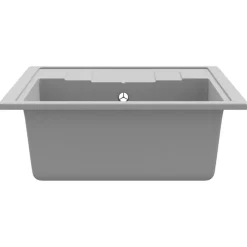 vidaXL Fontanería-Fregadero de cocina con rebosadero ovalado granito