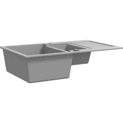 vidaXL Fregadero de cocina con dos senos granito Gris Discount