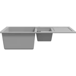 vidaXL Fregadero de cocina con dos senos granito Gris Discount