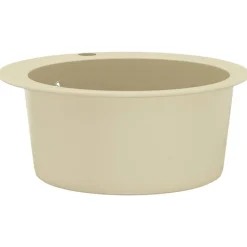 vidaXL Fregadero de cocina de granito con un seno redondo Beige Discount
