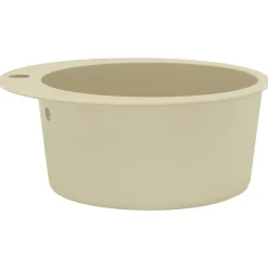 vidaXL Fregadero de cocina de granito con un seno redondo Beige Discount