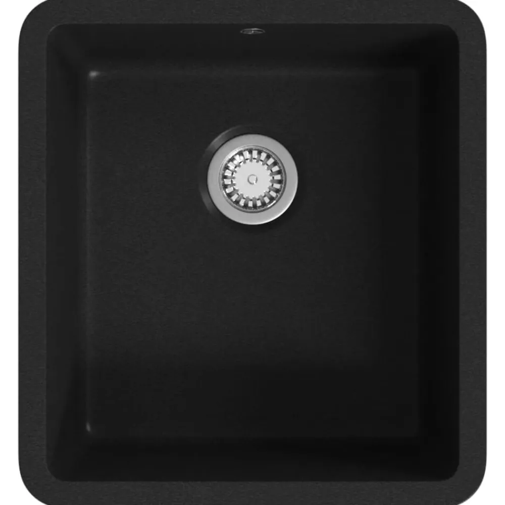 vidaXL Fontanería-Fregadero de cocina de granito con un seno