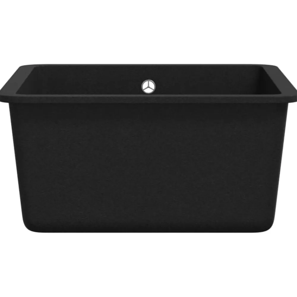 vidaXL Fontanería-Fregadero de cocina de granito con un seno