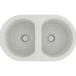 vidaXL Fregadero de cocina 78 x 47 x 20.5 cm granito White Outlet