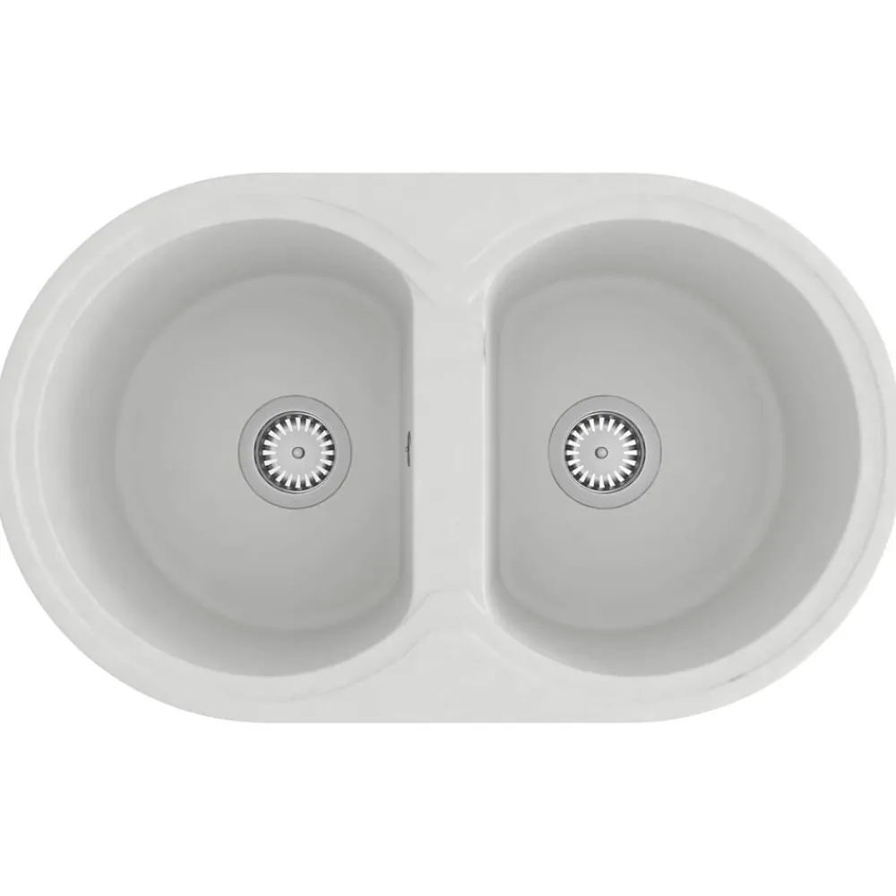 vidaXL Fregadero de cocina 78 x 47 x 20.5 cm granito White Outlet