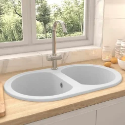 vidaXL Fregadero de cocina 78 x 47 x 20.5 cm granito White Outlet