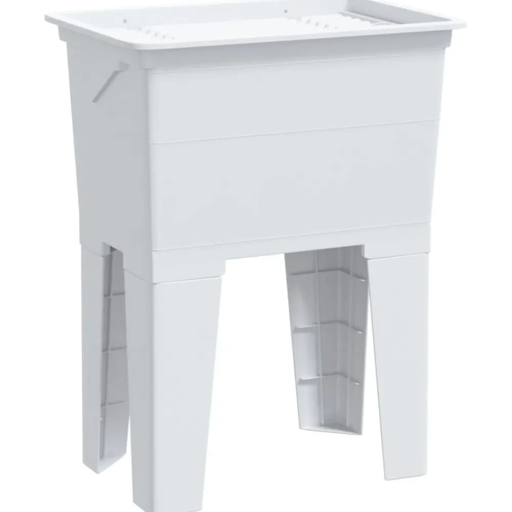 vidaXL Fregadero de lavadero de resina 59x41x75 cm Blanco Clearance