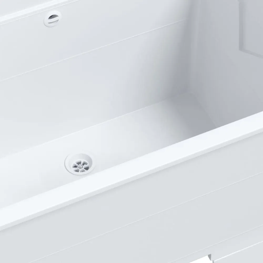 vidaXL Fregadero de lavadero de resina 59x41x75 cm Blanco Clearance