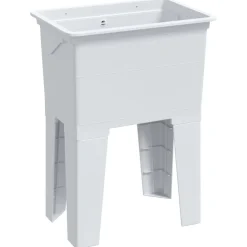 vidaXL Fregadero de lavadero de resina 59x41x75 cm Blanco Clearance