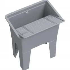 vidaXL Fregadero de lavadero de resina 59x41x75 cm Gris Hot