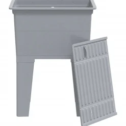 vidaXL Fregadero de lavadero de resina 59x41x75 cm Gris Hot