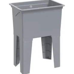 vidaXL Fregadero de lavadero de resina 59x41x75 cm Gris Hot