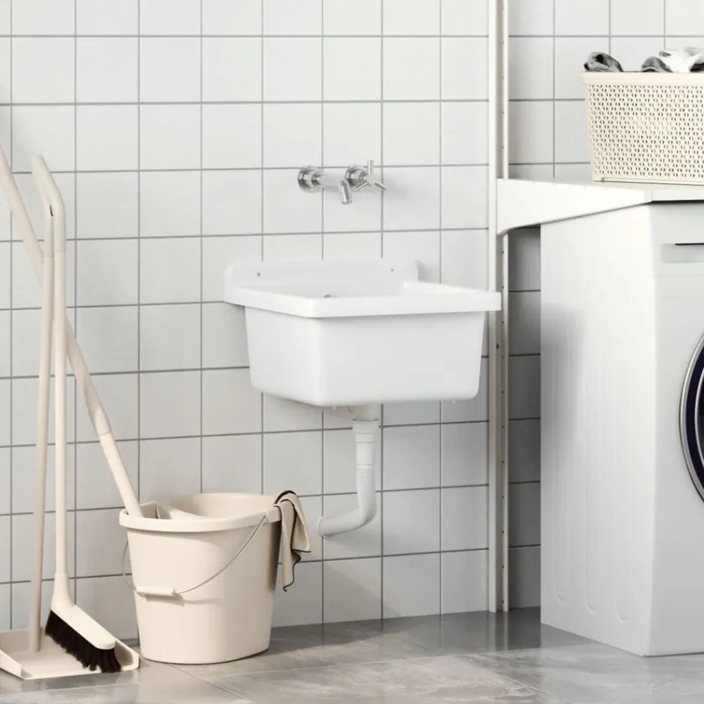 vidaXL Fontanería-Fregadero lavabo de pared resina 40x40x24 cm