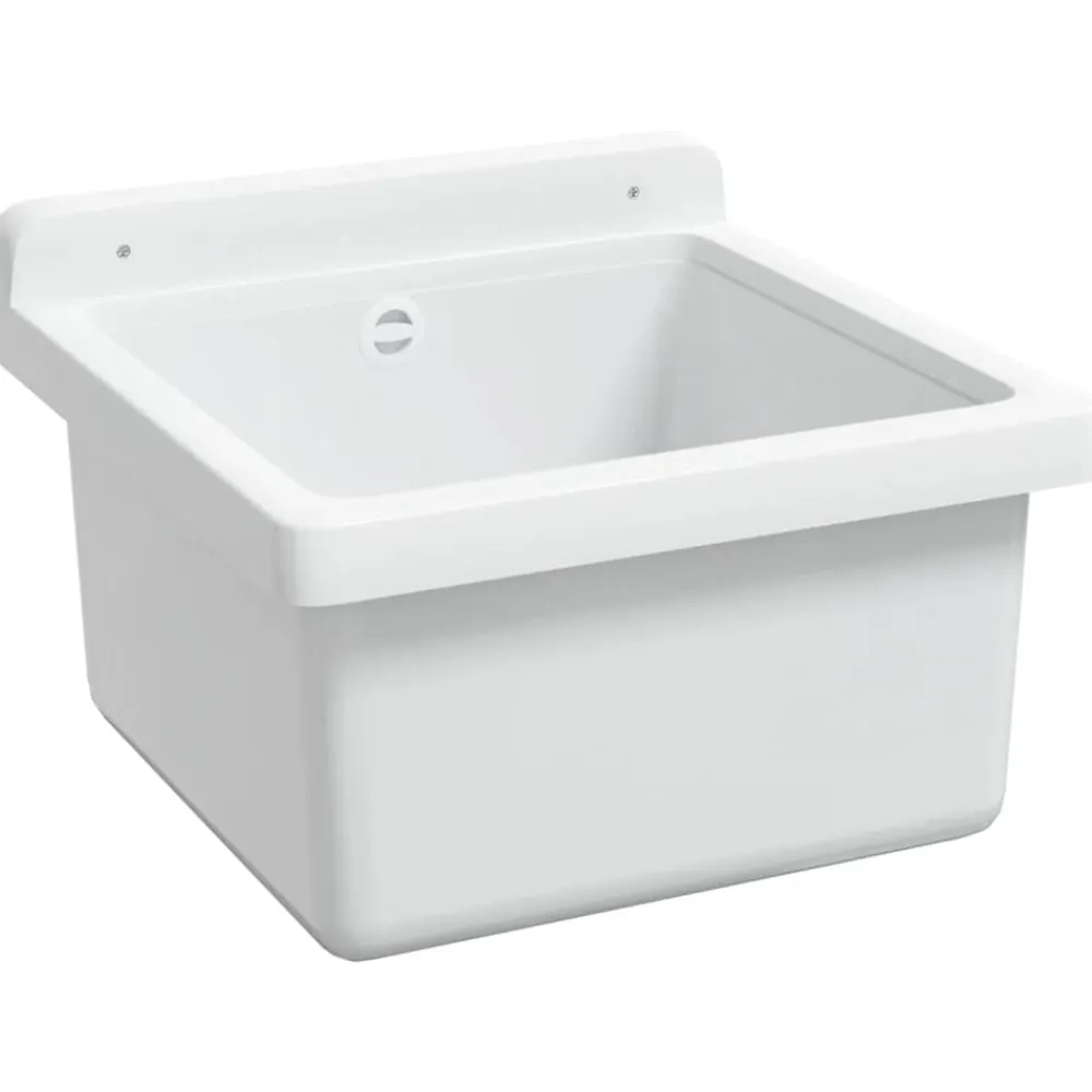 vidaXL Fontanería-Fregadero lavabo de pared resina 40x40x24 cm