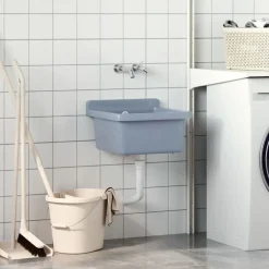 vidaXL Fontanería-Fregadero lavabo de pared resina 40x40x24 cm