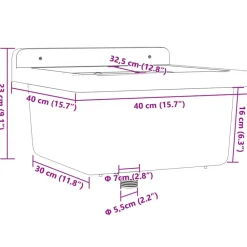 vidaXL Fontanería-Fregadero lavabo de pared resina 40x40x24 cm