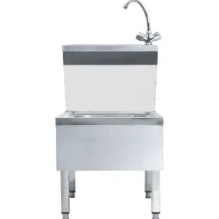 vidaXL Fontanería-Fregadero lavamanos comercial de pie con grifo acero inoxidable