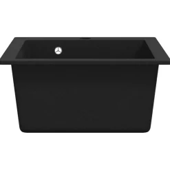 vidaXL Fregadero sobrepuesto de granito Negro Hot