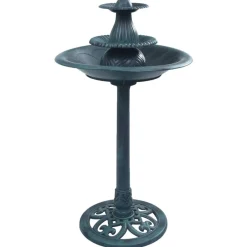 vidaXL Fuente de baño para pájaros plástico 50x91 cm Verde Sale