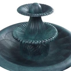vidaXL Fuente de baño para pájaros plástico 50x91 cm Verde Sale