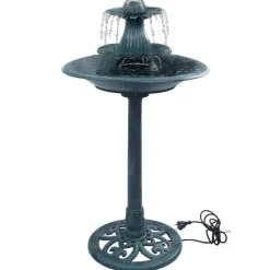 vidaXL Fuente de baño para pájaros plástico 50x91 cm Verde Sale