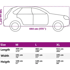 vidaXL Piezas Y Accesorios Para Vehículos-Funda coche completa SUV protección antigranizo M gris/plateado