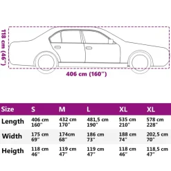 vidaXL Funda completa coche Sedan protección antigranizo S gris/plata Discount
