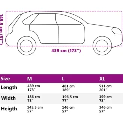 vidaXL Funda de coche para SUV con correas hebilla PEVA plateado M Discount