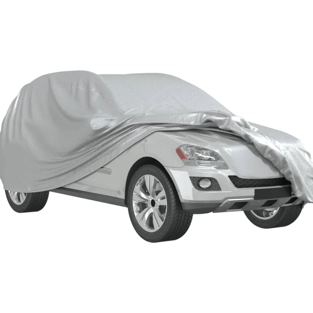 vidaXL Piezas Y Accesorios Para Vehículos-Funda de coche para SUV con correas hebilla plateado M