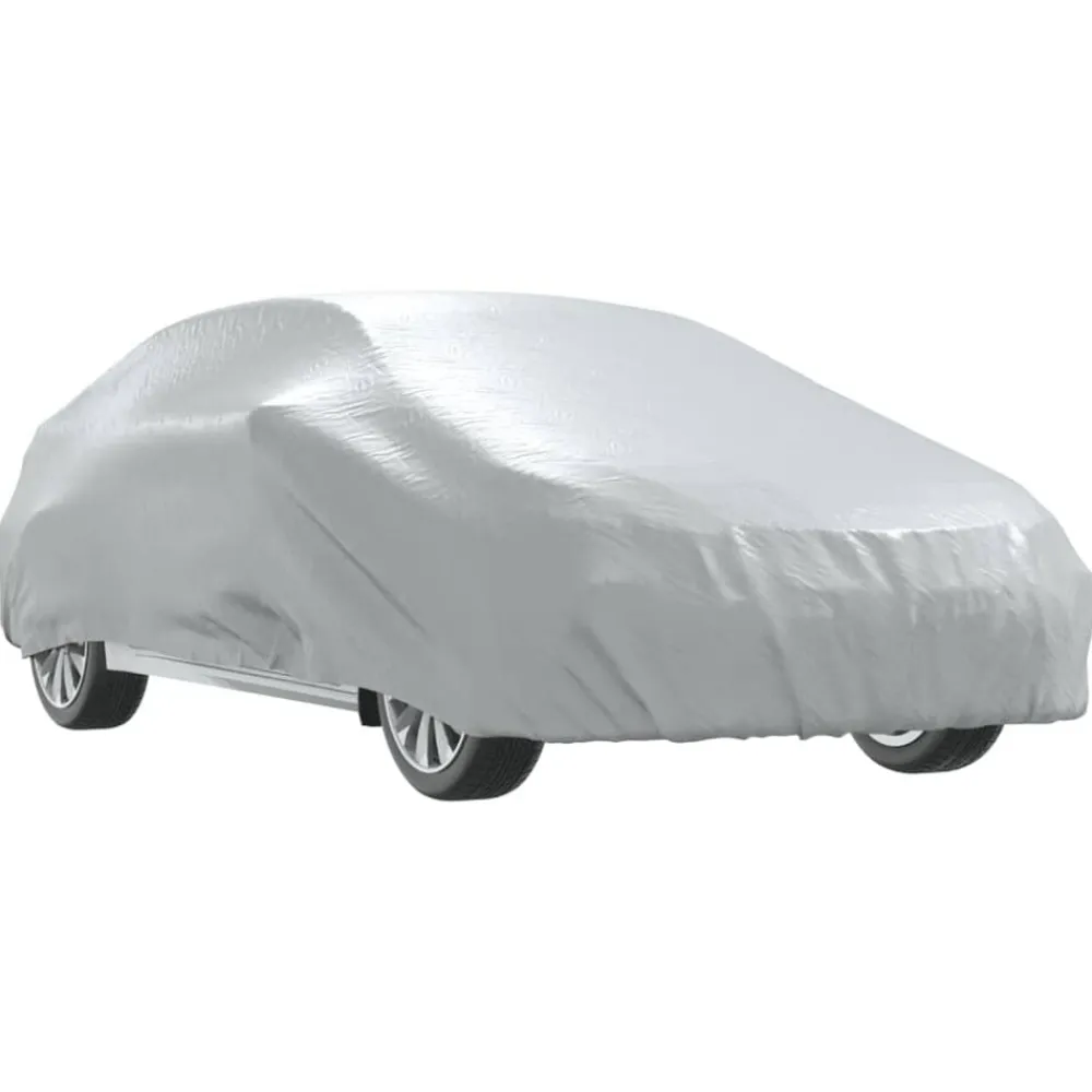 vidaXL Funda de coche para Sedan con correas hebilla plateado M