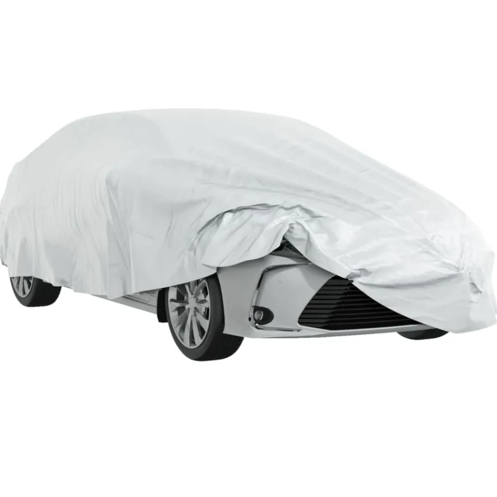 vidaXL Funda de coche para Sedan con correas hebilla plateado M