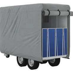 vidaXL Piezas Y Accesorios Para Vehículos-Funda de remolque de caballo tela no tejida gris 334x148x230 cm