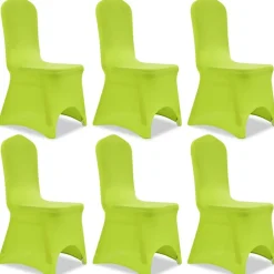 vidaXL Funda de silla elástica 6 unidades Verde