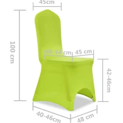 vidaXL Funda de silla elástica 6 unidades Verde