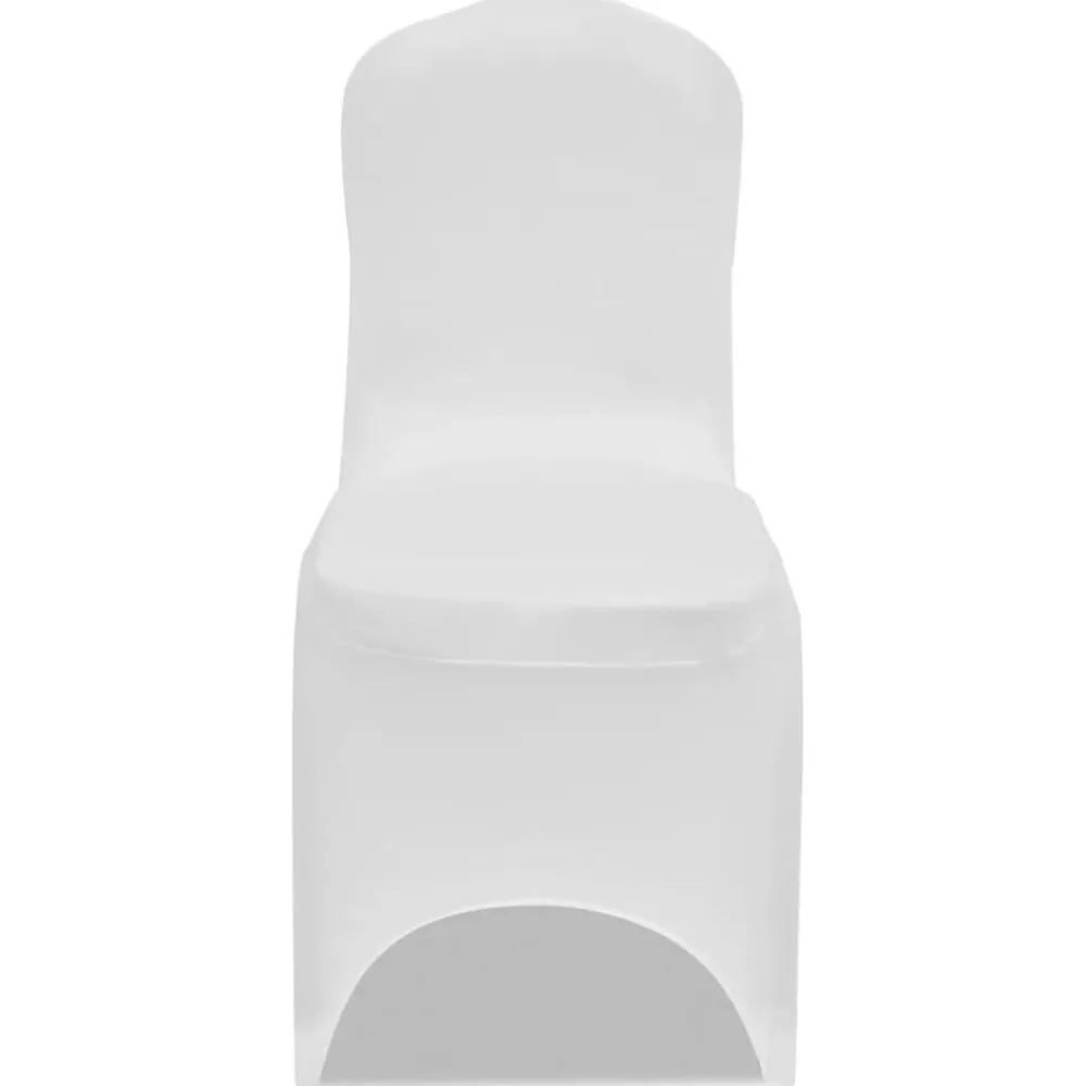 vidaXL Funda de silla elástica color crema 18 unidades Blanco