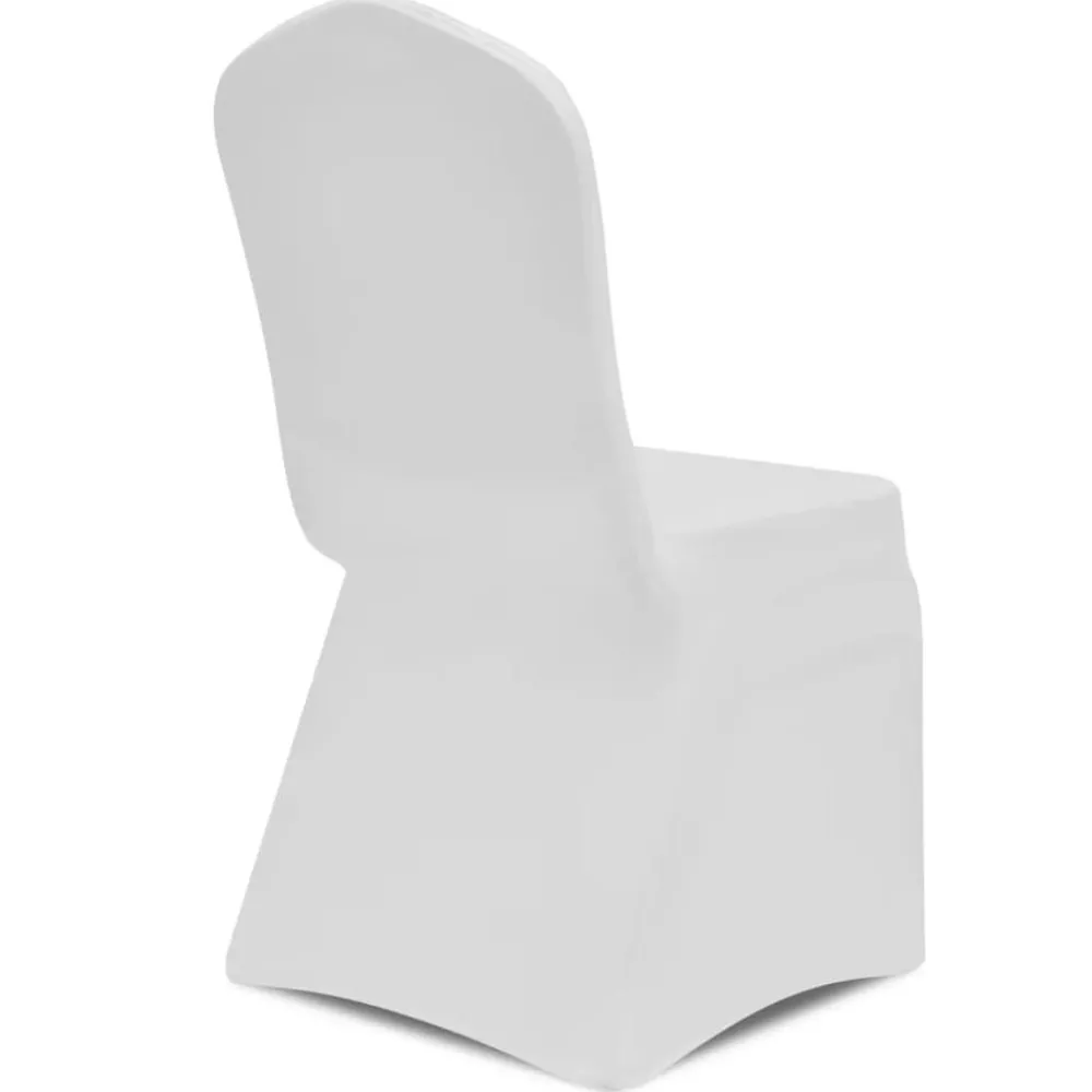 vidaXL Funda de silla elástica color crema 18 unidades Blanco