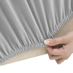 vidaXL Funda elástica para sillón de 3 plazas poliéster jersey Gris Clearance