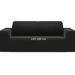 vidaXL Funda elástica para sillón de 2 plazas poliéster jersey negra Negro Outlet