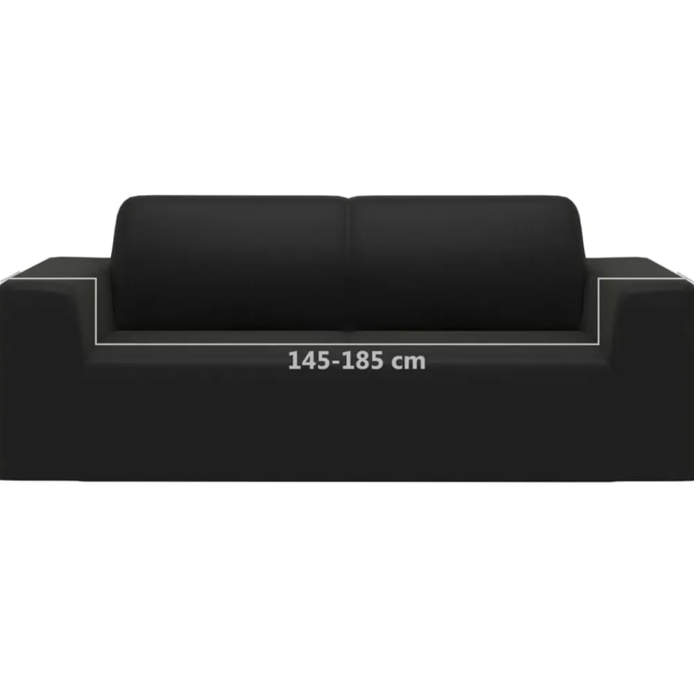 vidaXL Funda elástica para sillón de 2 plazas poliéster jersey negra Negro Outlet