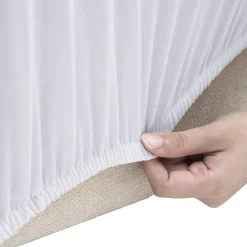 vidaXL Decoración-Funda elástica para sofá de 3 plazas poliéster jersey blanca
