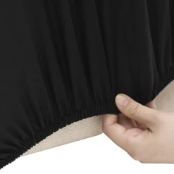 vidaXL Decoración-Funda elástica para sillón de 3 plazas poliéster jersey negra