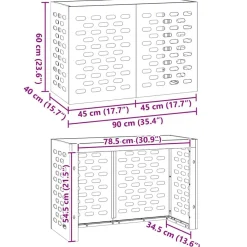 vidaXL Accesorios Para Electrodomésticos-Funda para Aire Acondicionado 90 x 40 x 60 cm Acero