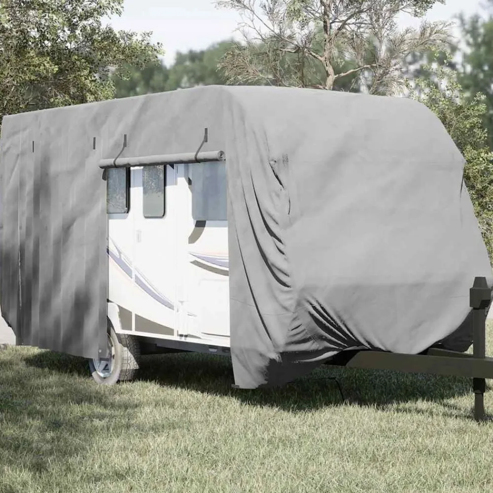 vidaXL Piezas Y Accesorios Para Vehículos-Funda para caravana tela no tejida gris 460x250x220 cm